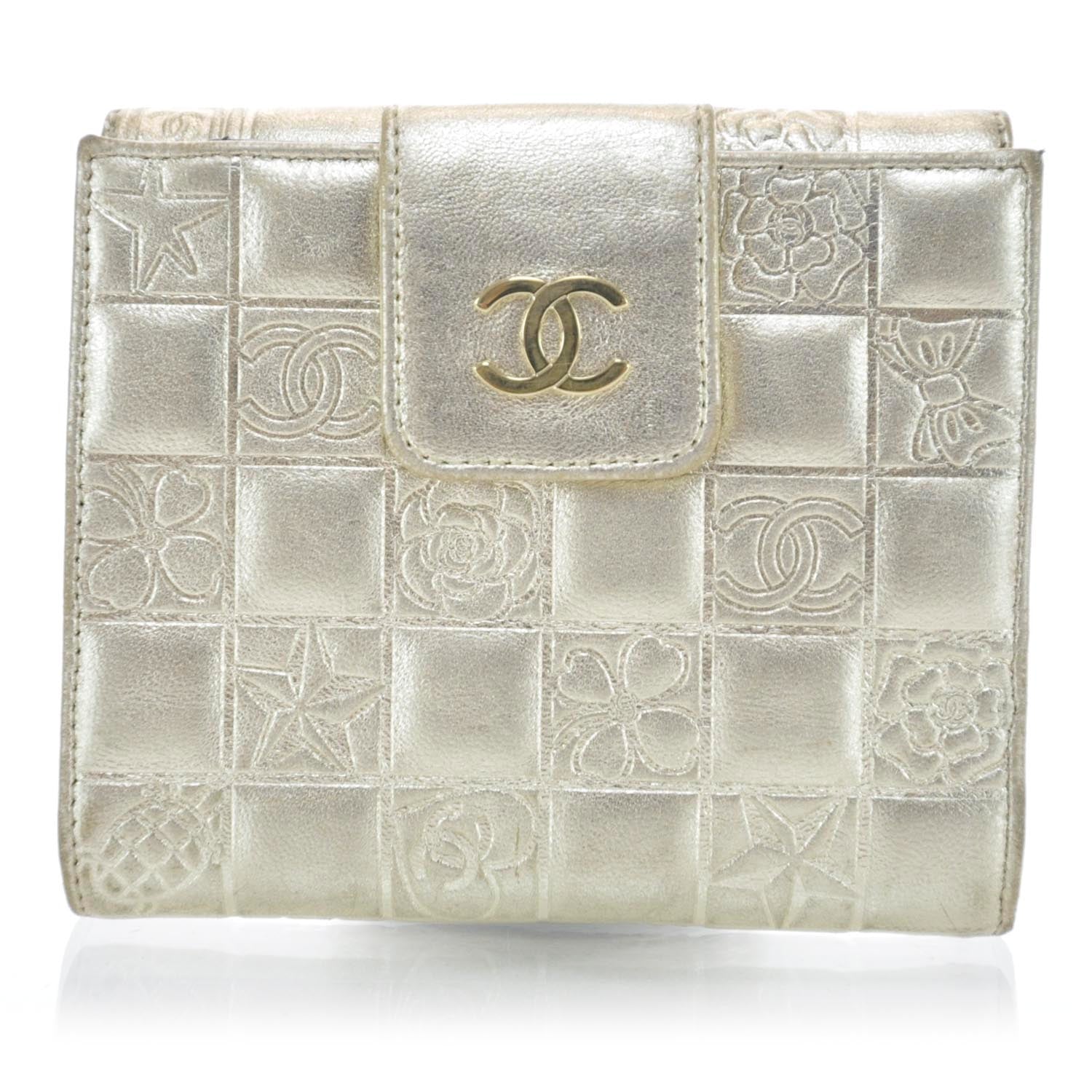 Chanel Lambskin Precious Symbols Compact Wallet Gold 1 of 7