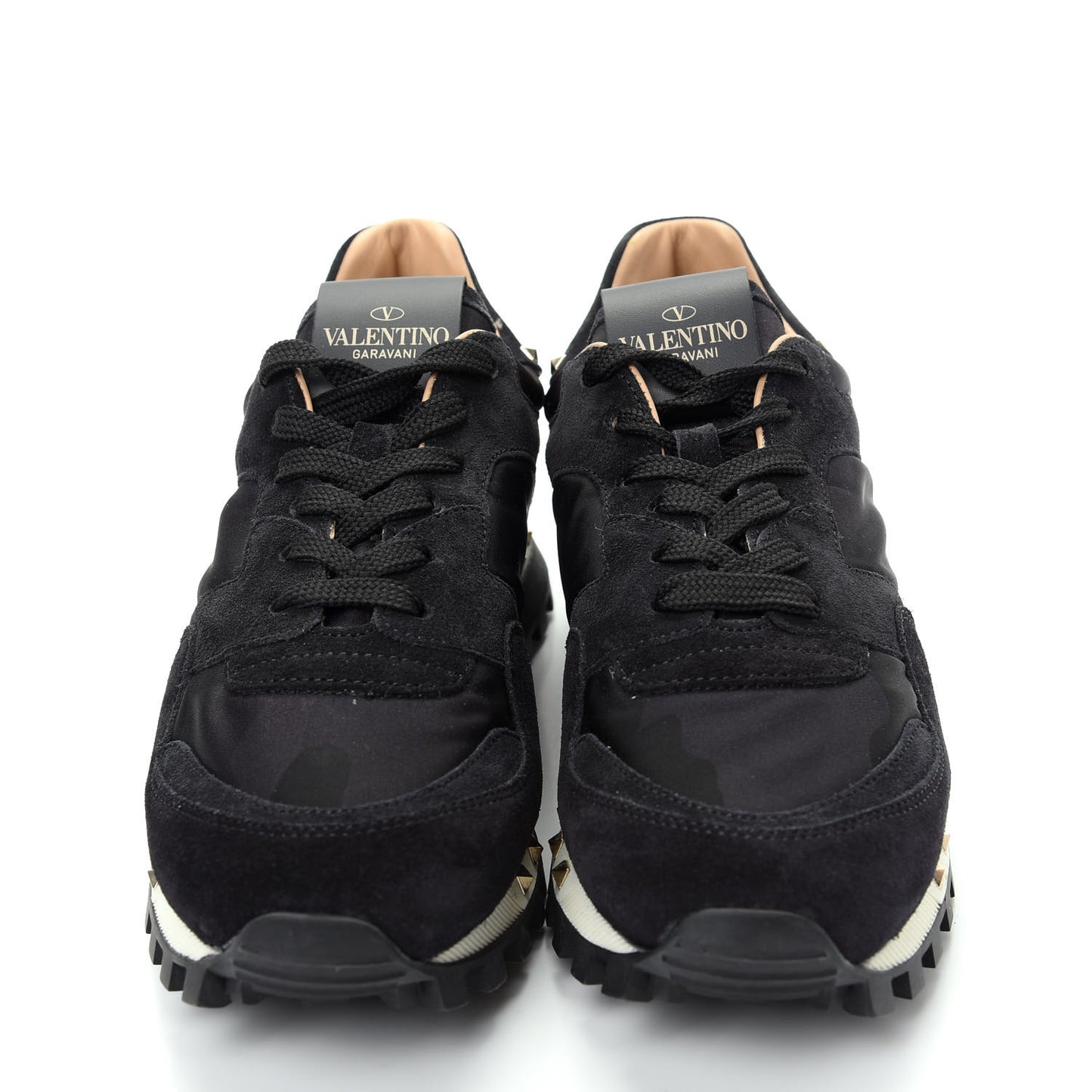 Suede Nylon Camouflage Womens Soul Rockstud Sneakers 36.5 Black