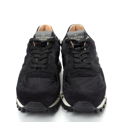Valentino Garavani Suede Nylon Camouflage Womens Soul Rockstud Sneakers 36.5 Black 2 of 10