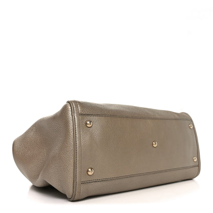 Gucci Metallic Pebbled Calfskin Medium Soho Shoulder Bag Golden Beige 4 of 10