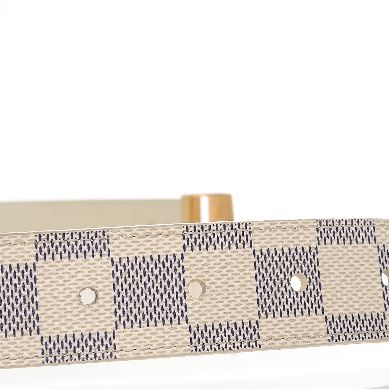 Louis Vuitton Damier Azur LV Paris Buckle Belt 90 36 Gold 5 of 6