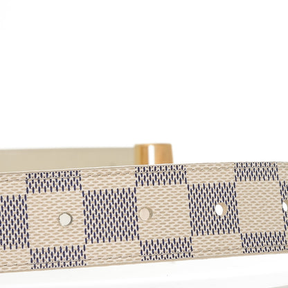 Louis Vuitton Damier Azur LV Paris Buckle Belt 90 36 Gold 5 of 6