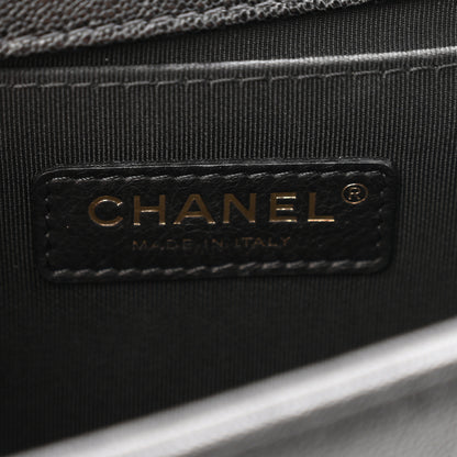 Chanel Iridescent Caviar Chevron Quilted Medium Boy Flap Black 6 of 10