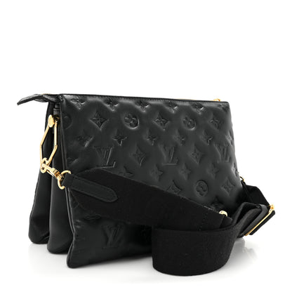 Louis Vuitton Lambskin Embossed Monogram Coussin PM Black 3 of 14