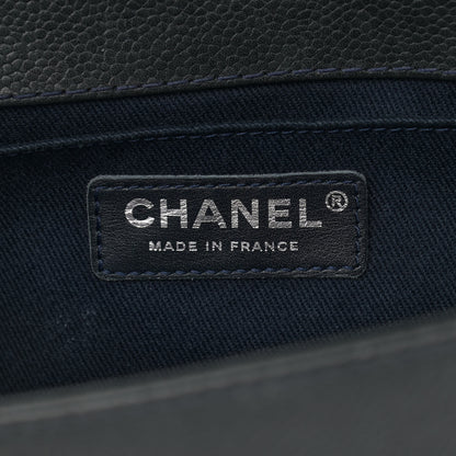 Chanel Caviar Stitched Medium Boy Flap Blue 6 of 10