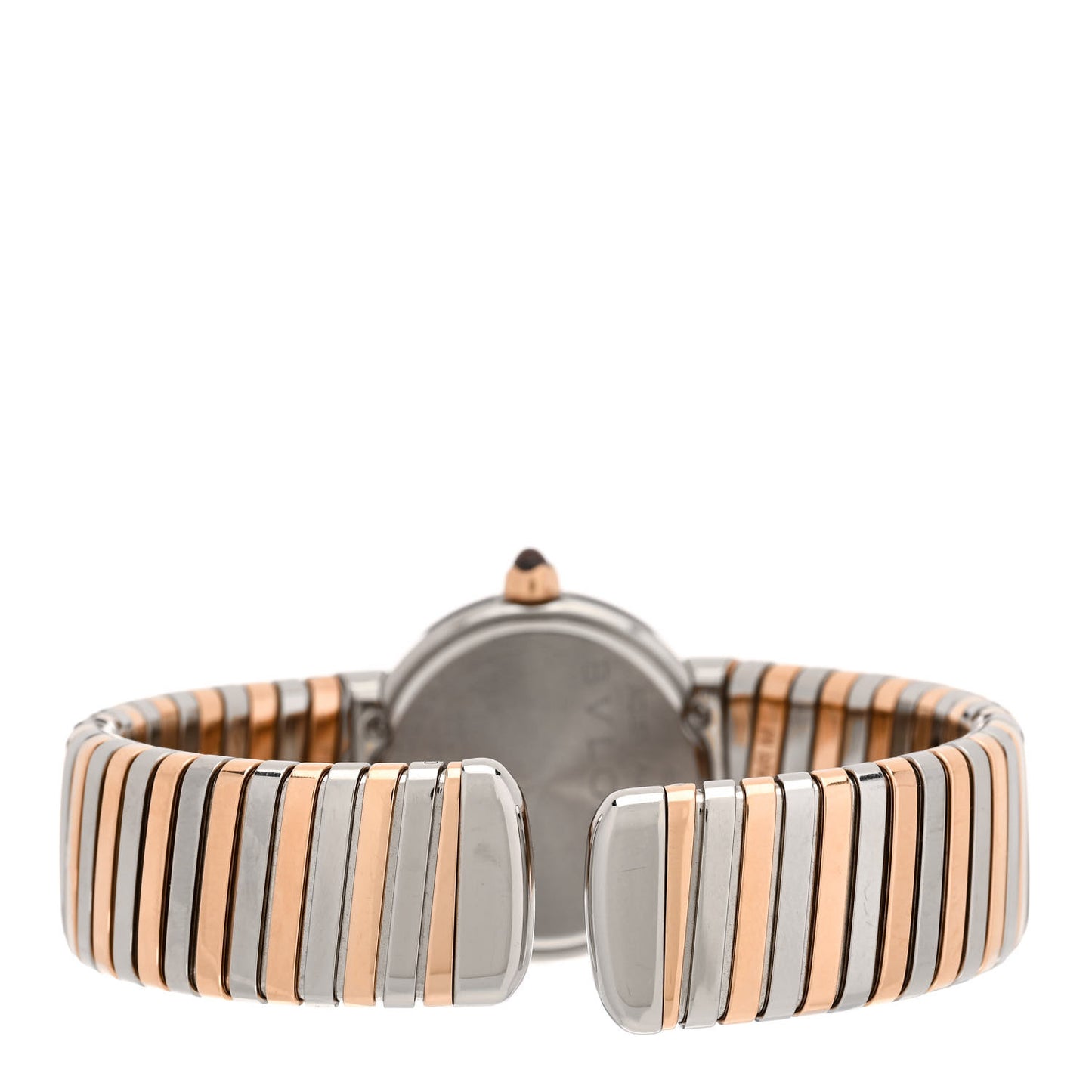 Stainless Steel 18K Rose Gold Diamond Mother of Pearl 26mm Tubogas Quartz Watch