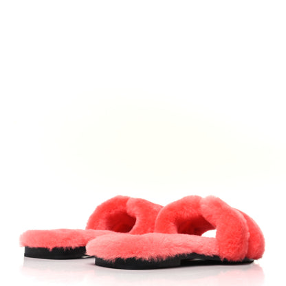Hermes Woolskin Oran Sandals 40 Rose Du Desert 4 of 8