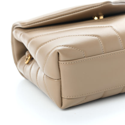 Saint Laurent Calfskin Y Quilted Monogram Toy Loulou Crossbody Bag Latte 8 of 9