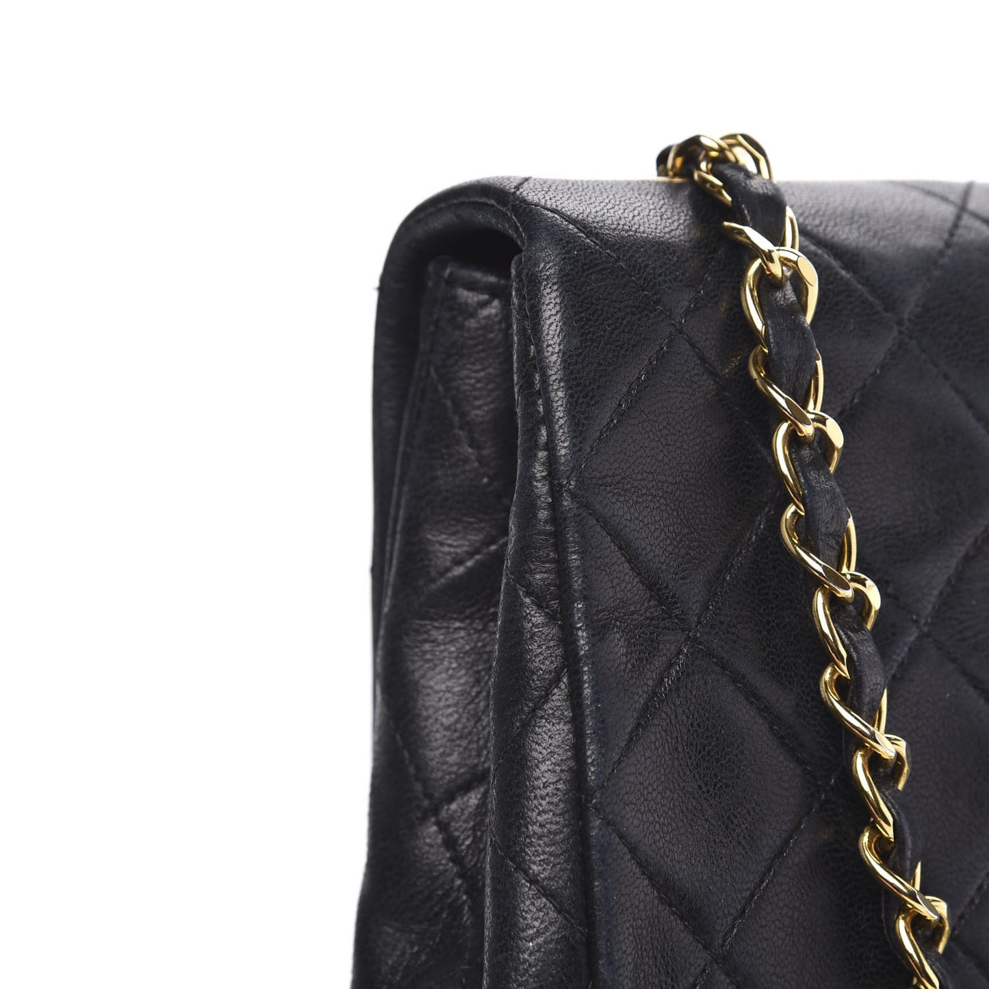 Lambskin Quilted Mini Square Flap Bag Black