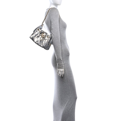 Chanel Metallic Aged Calfskin Quilted Mini Chanel 25 Handbag Silver 2 of 11