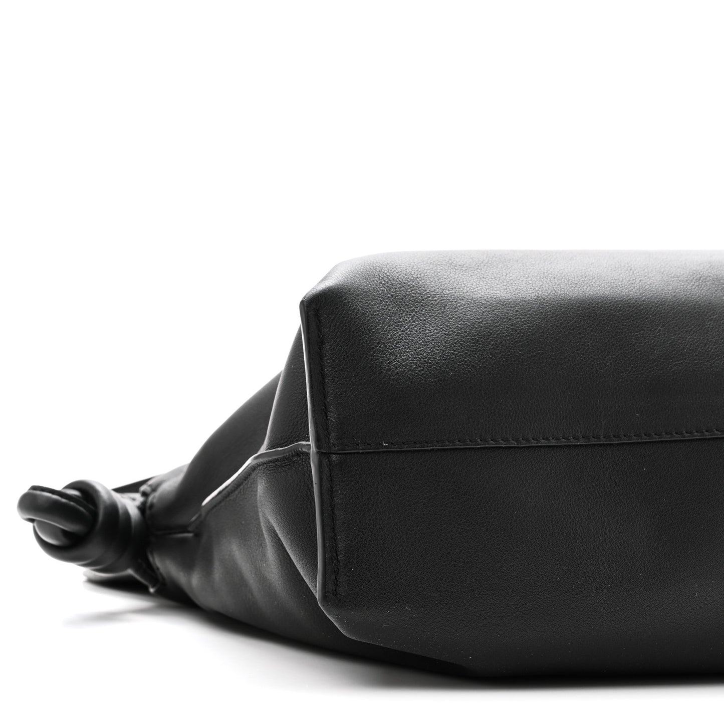 Nappa Calfskin Medium Flamenco Knot Clutch Black