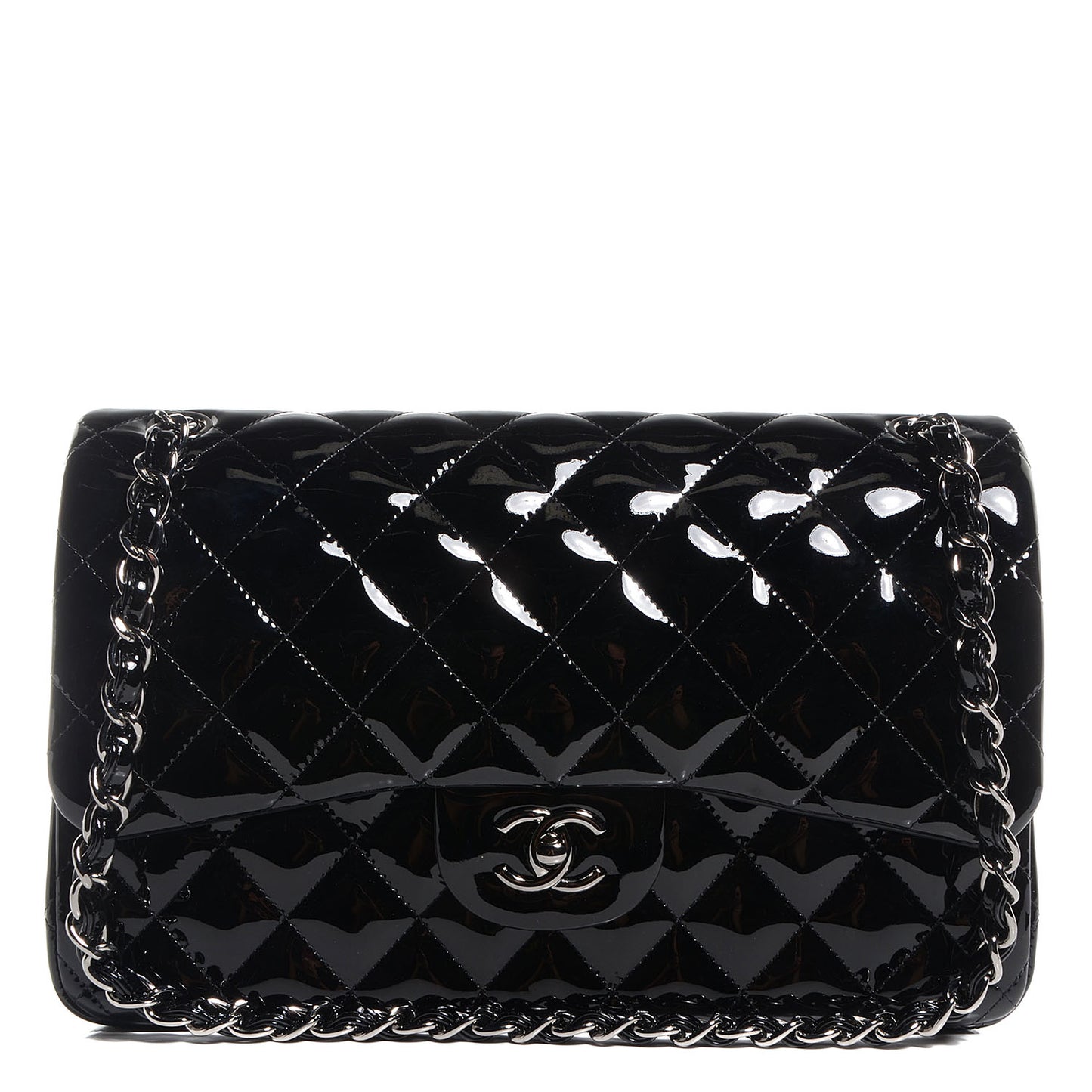 Patent Jumbo Double Flap Black