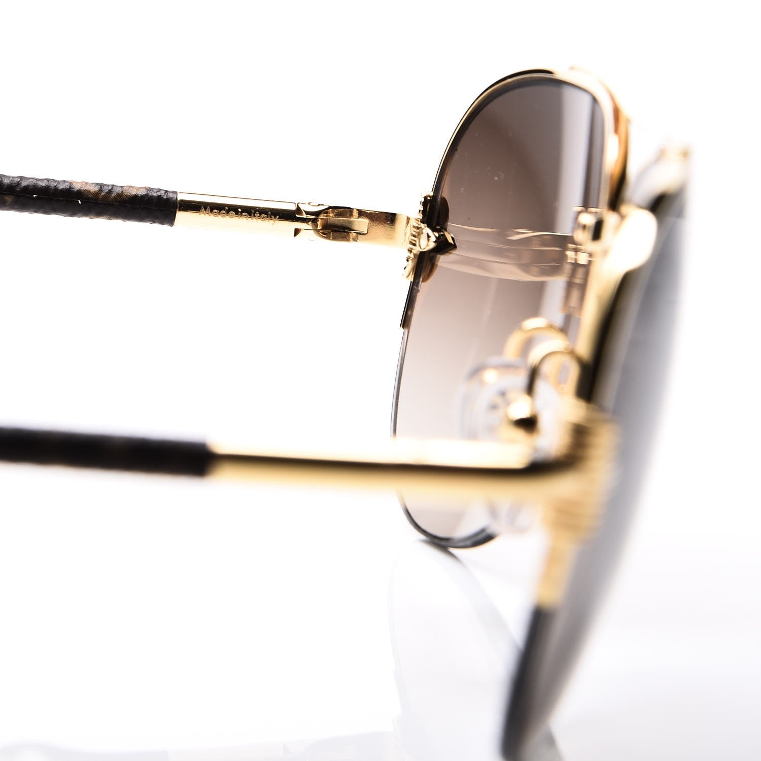 Louis Vuitton Monogram Petite Viola Pilote Aviator Sunglasses Z0571U Brown 5 of 7