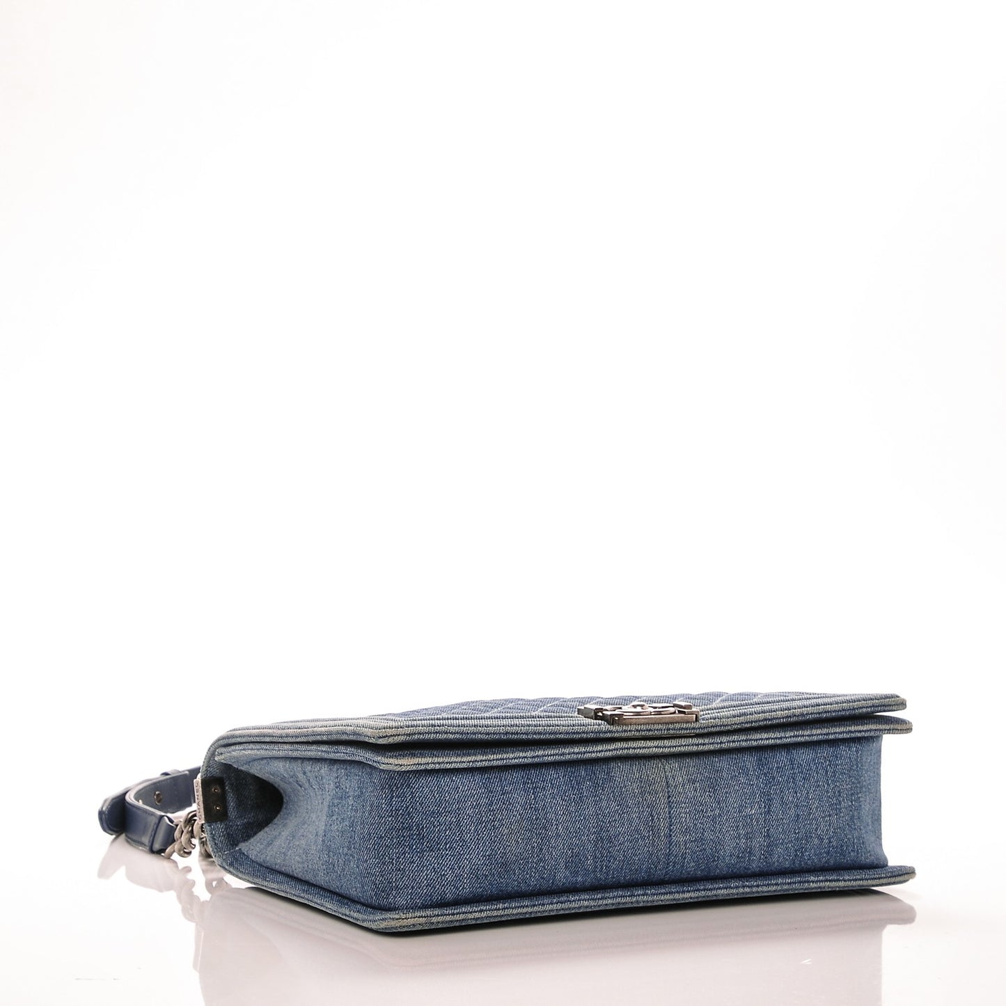 Denim Quilted Large Boy Flap Blue