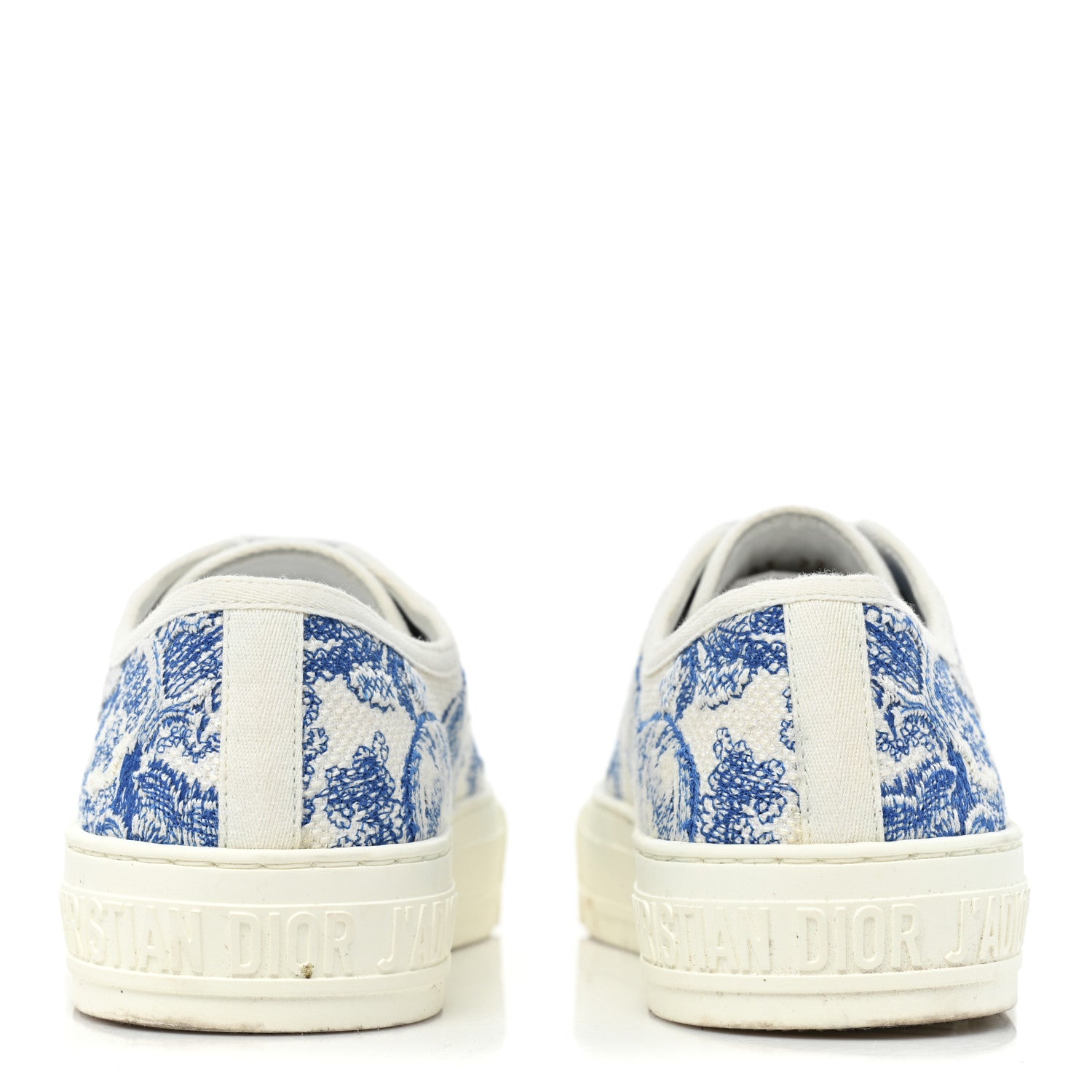 Christian Dior Canvas Toile De Jouy Embroidered Womens Walk'N'Dior Low Top Sneakers 39 Blue 4 of 13