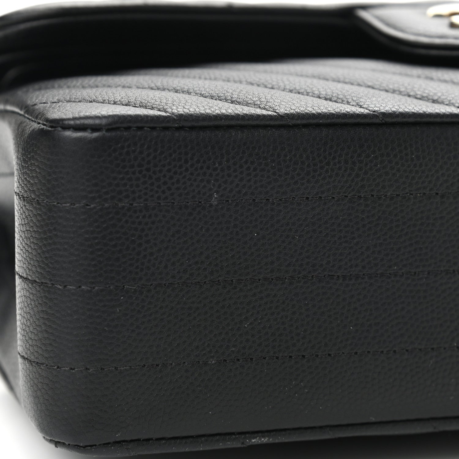 Chanel Caviar Chevron Quilted Small Double Flap Black 11 of 12