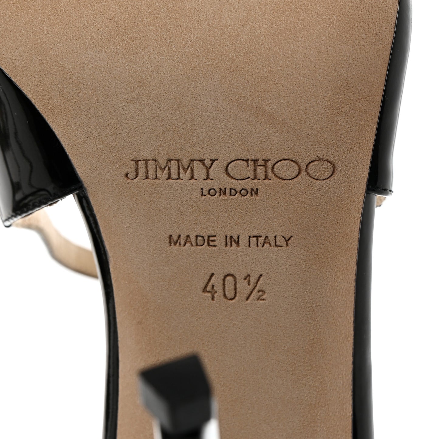 Patent Calfskin Lance Sandals 40.5 Black