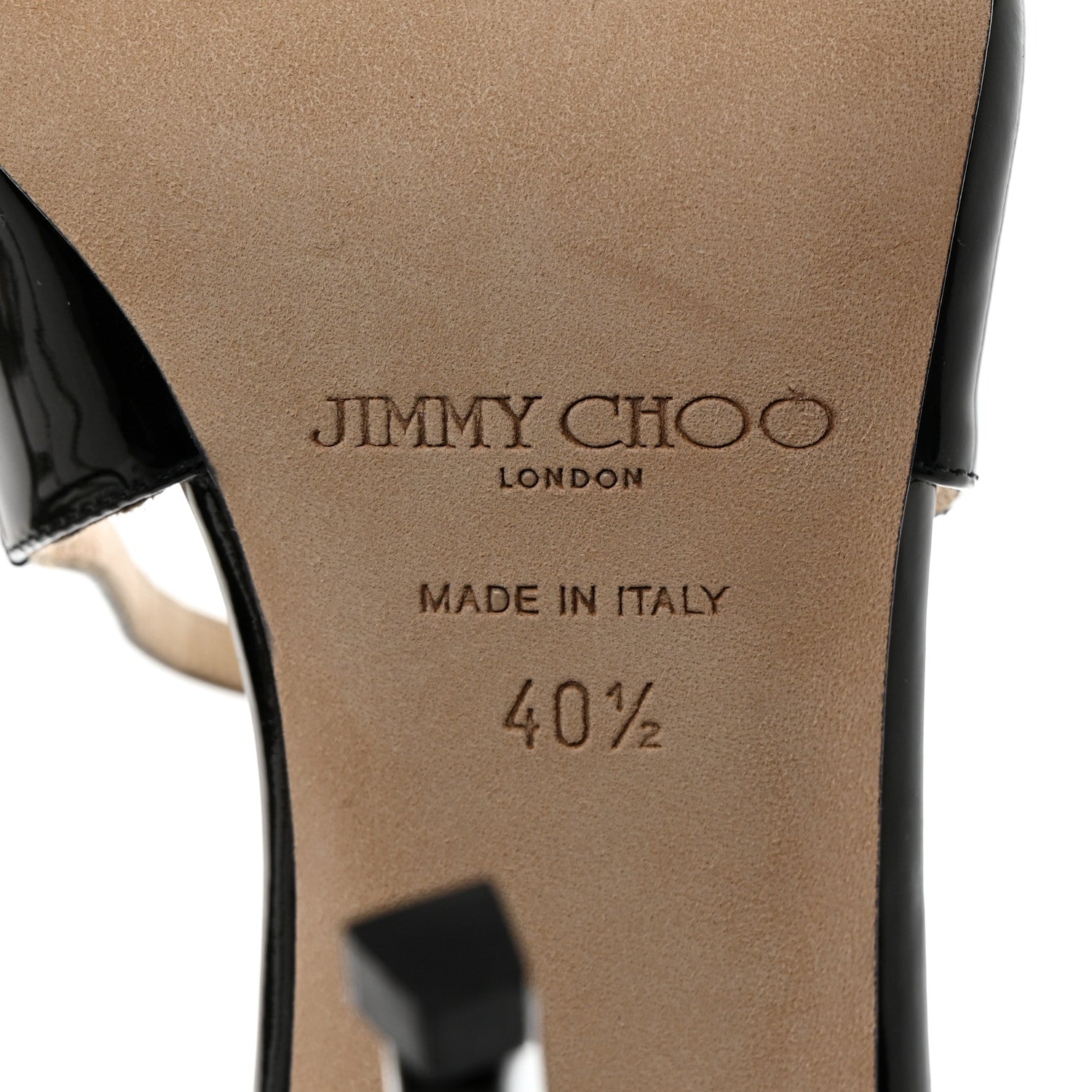 Jimmy Choo Patent Calfskin Lance Sandals 40.5 Black 7 of 8