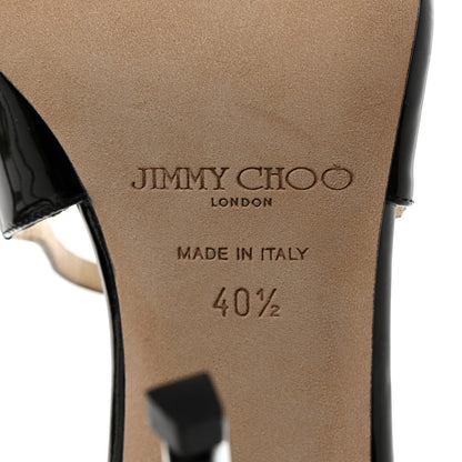Jimmy Choo Patent Calfskin Lance Sandals 40.5 Black 7 of 8