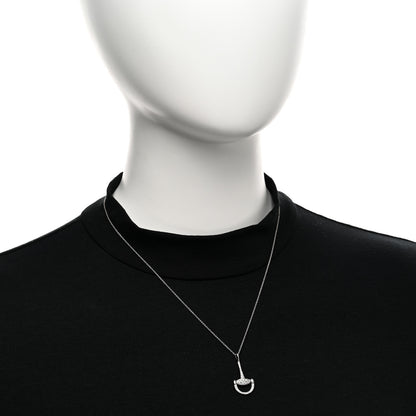 Roberto Coin 18K White Gold Diamond Stirrup Pendant Necklace 2 of 5