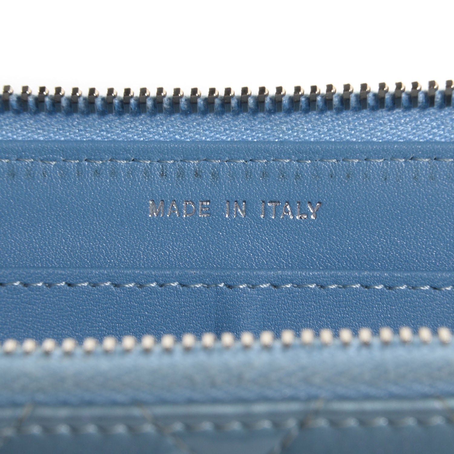 Chanel Patent Quilted Zip Wallet Light Blue 7 of 9