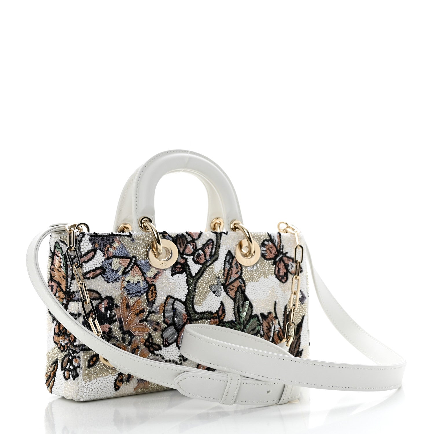 Christian Dior Calfskin Sequin Embroidered Butterfly Lady D-Joy Multicolor 3 of 10