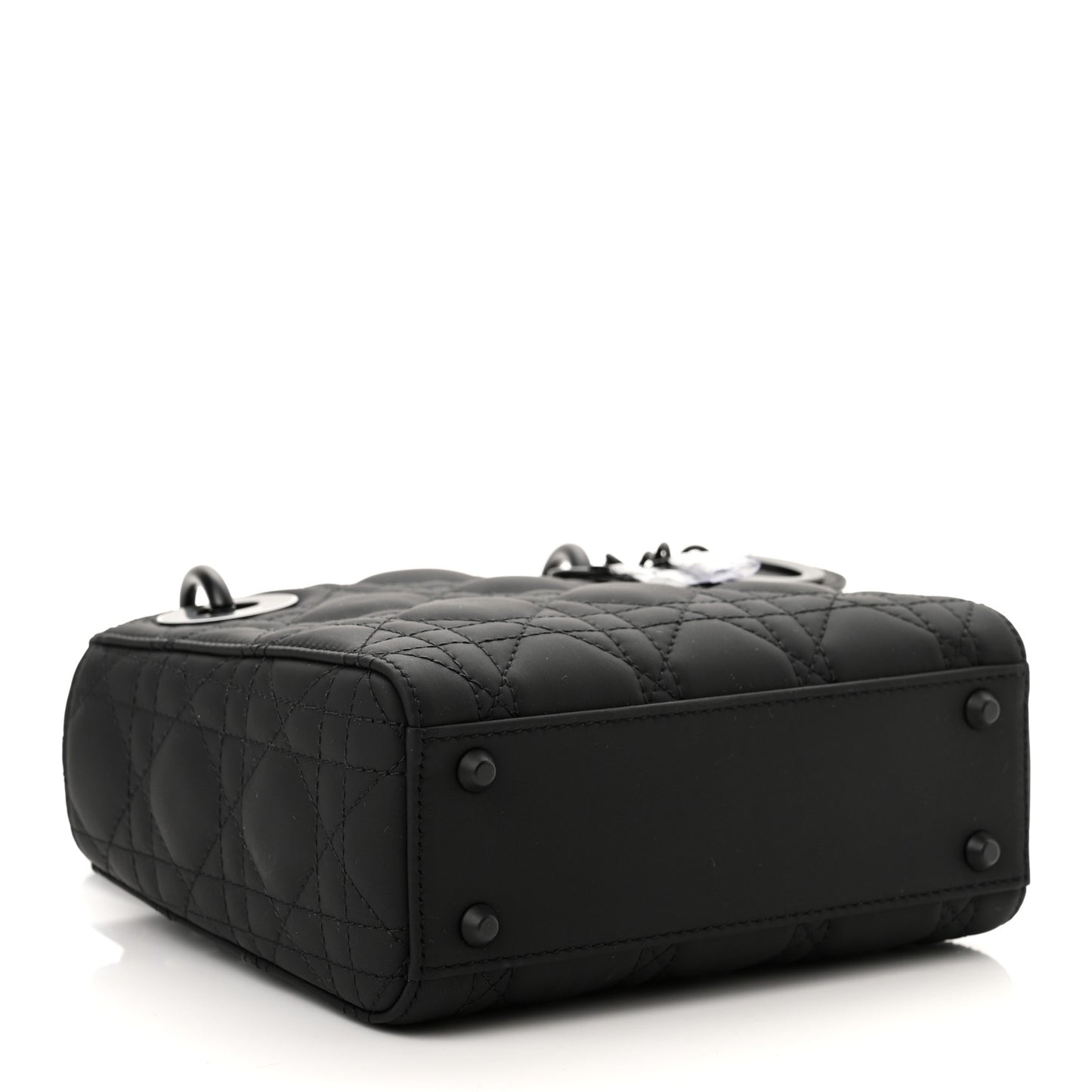 Ultra Matte Calfskin Cannage Mini Lady Dior Black