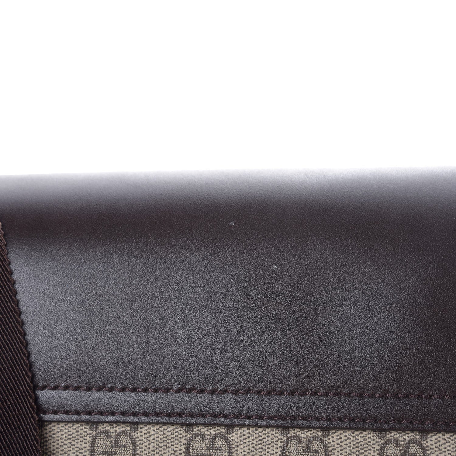 Gucci GG Supreme Monogram Selleria Calfskin Large Satchel Messenger Bag Beige Ebony Cocoa Dark Chocolate 9 of 9