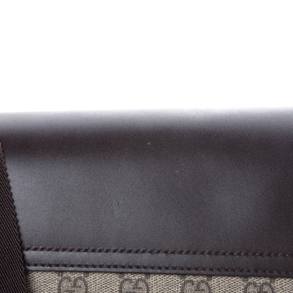 Gucci GG Supreme Monogram Selleria Calfskin Large Satchel Messenger Bag Beige Ebony Cocoa Dark Chocolate 9 of 9
