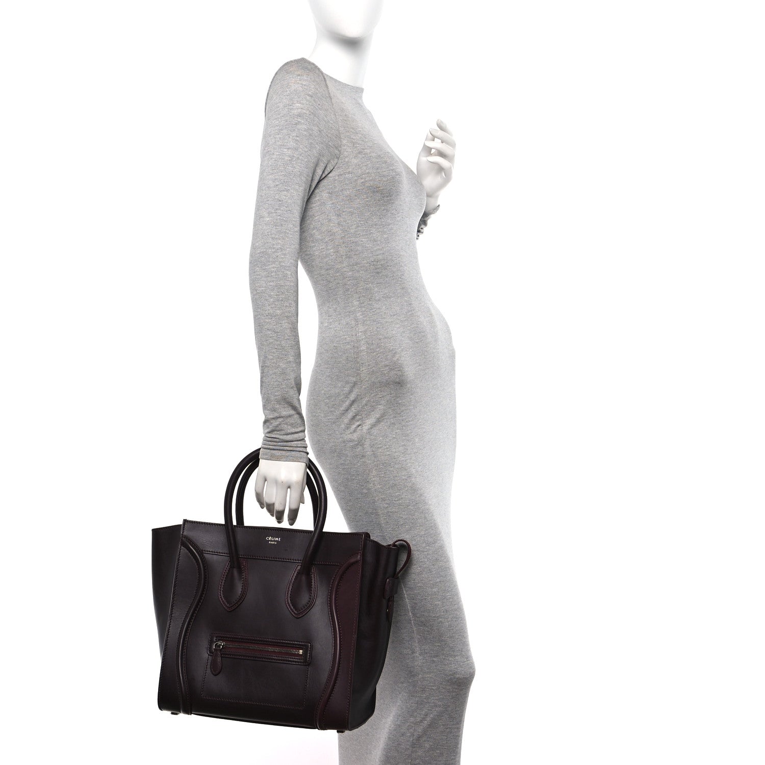 Celine Smooth Calfskin Mini Luggage Burgundy 2 of 11