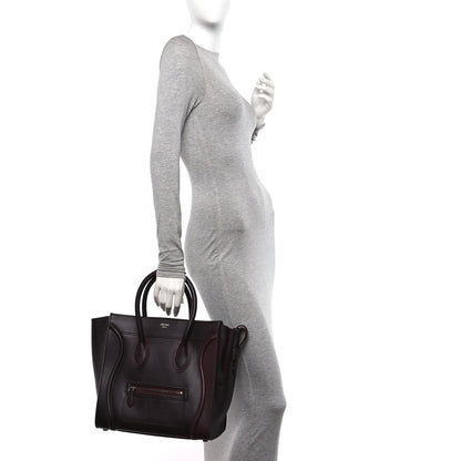 Celine Smooth Calfskin Mini Luggage Burgundy 2 of 11