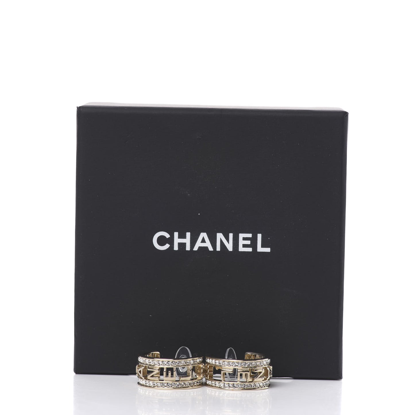 Metal Crystal Bow-tiful CC Hoop Earrings Gold