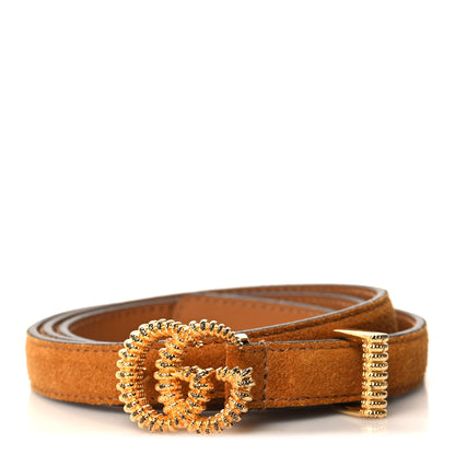 Gucci Suede Torchon Double G 15mm Belt 85 34 Vintage Sun Oil 1 of 7