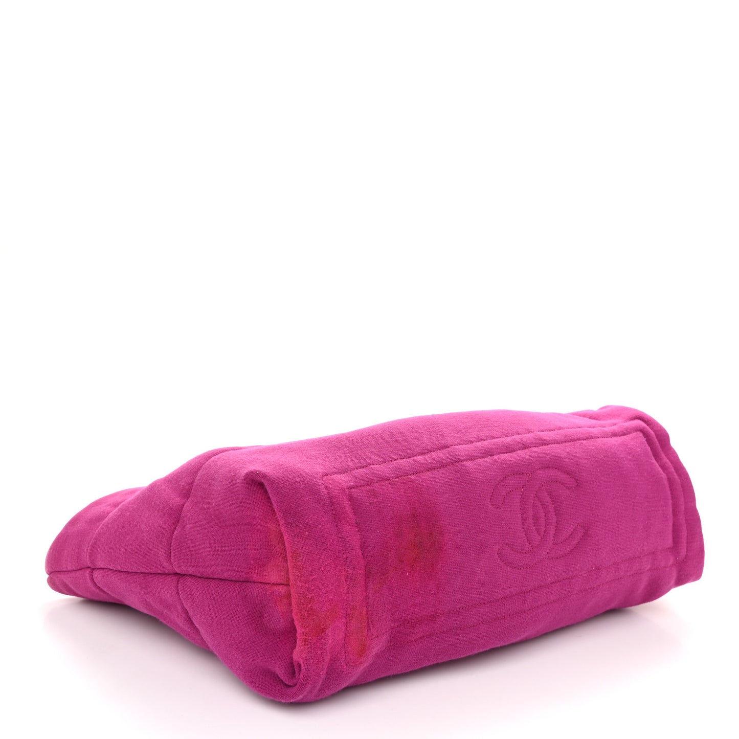 Lambskin Jersey Quilted Medium Coco Cocoon Reversible Tote Navy Fuchsia