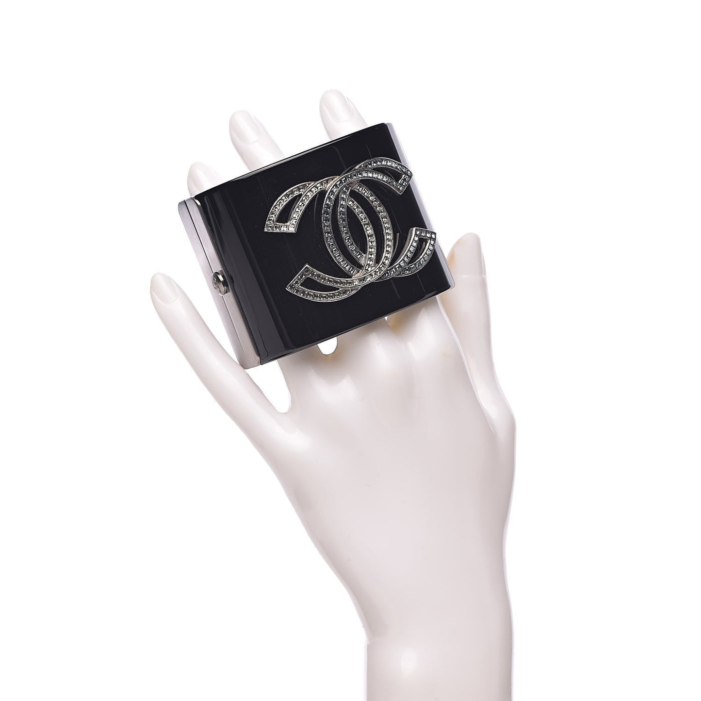 Resin Baguette Crystal CC Cuff Black
