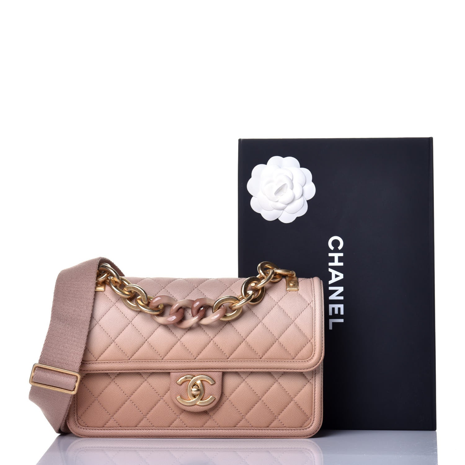 Chanel Caviar Quilted Medium Sunset On The Sea Flap Beige 10 of 10