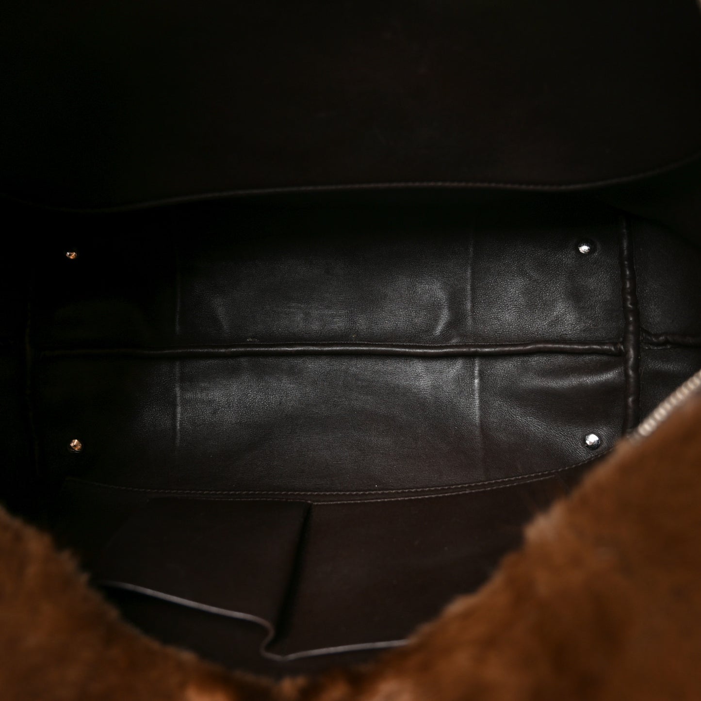 Mink Fur Lux Satchel Coffee