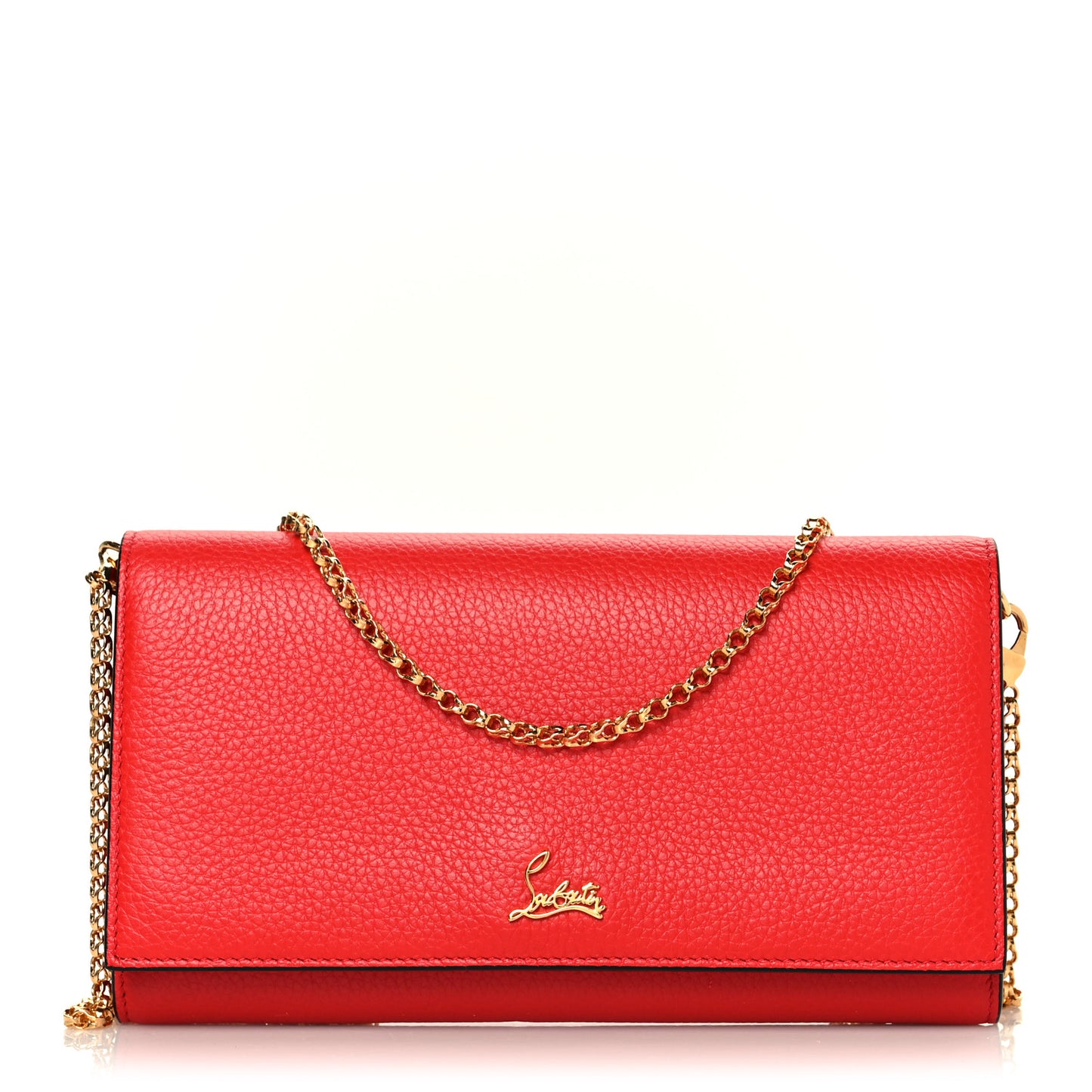 Calfskin Boudoir Wallet on Chain Red