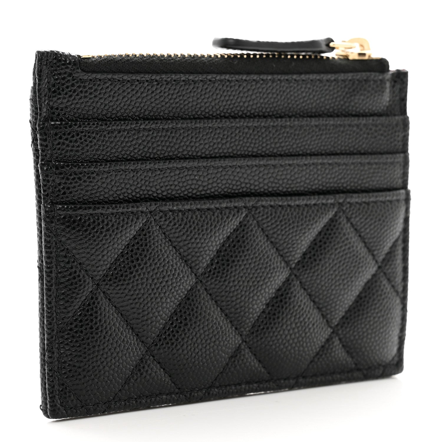 Chanel Caviar Quilted CC Zip Card Holder Black 3 of 8