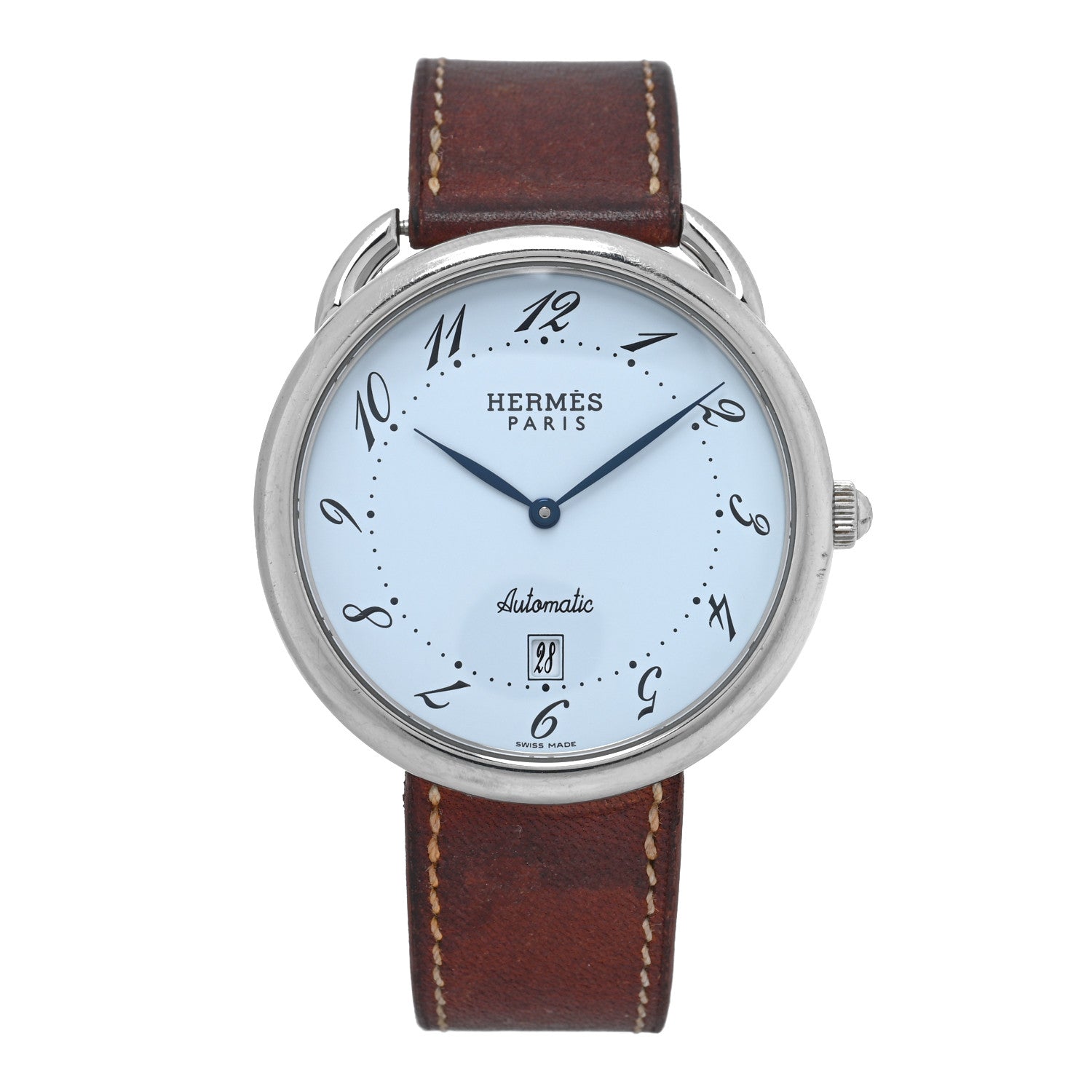 Hermes Stainless Steel Barenia 41.5mm Arceau Automatic Watch Fauve 1 of 4
