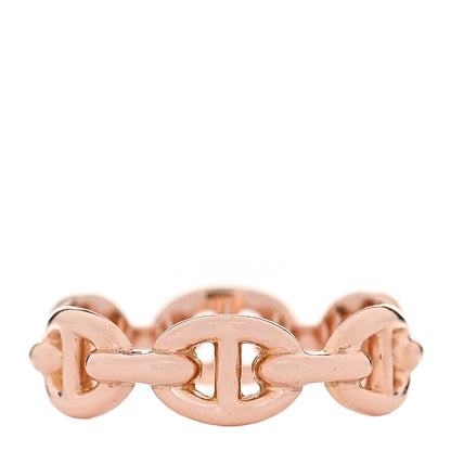 Hermes 18K Rose Gold PM Chaine d'Ancre Enchainee Ring 52 6 3 of 5