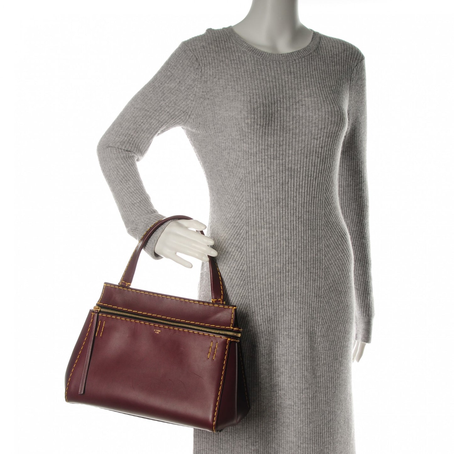 Smooth Calfskin Small Edge Shoulder Bag Burgundy