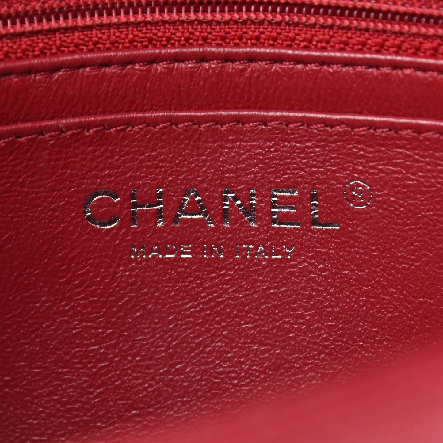 Caviar Quilted Mini Rectangular Flap Dark Red