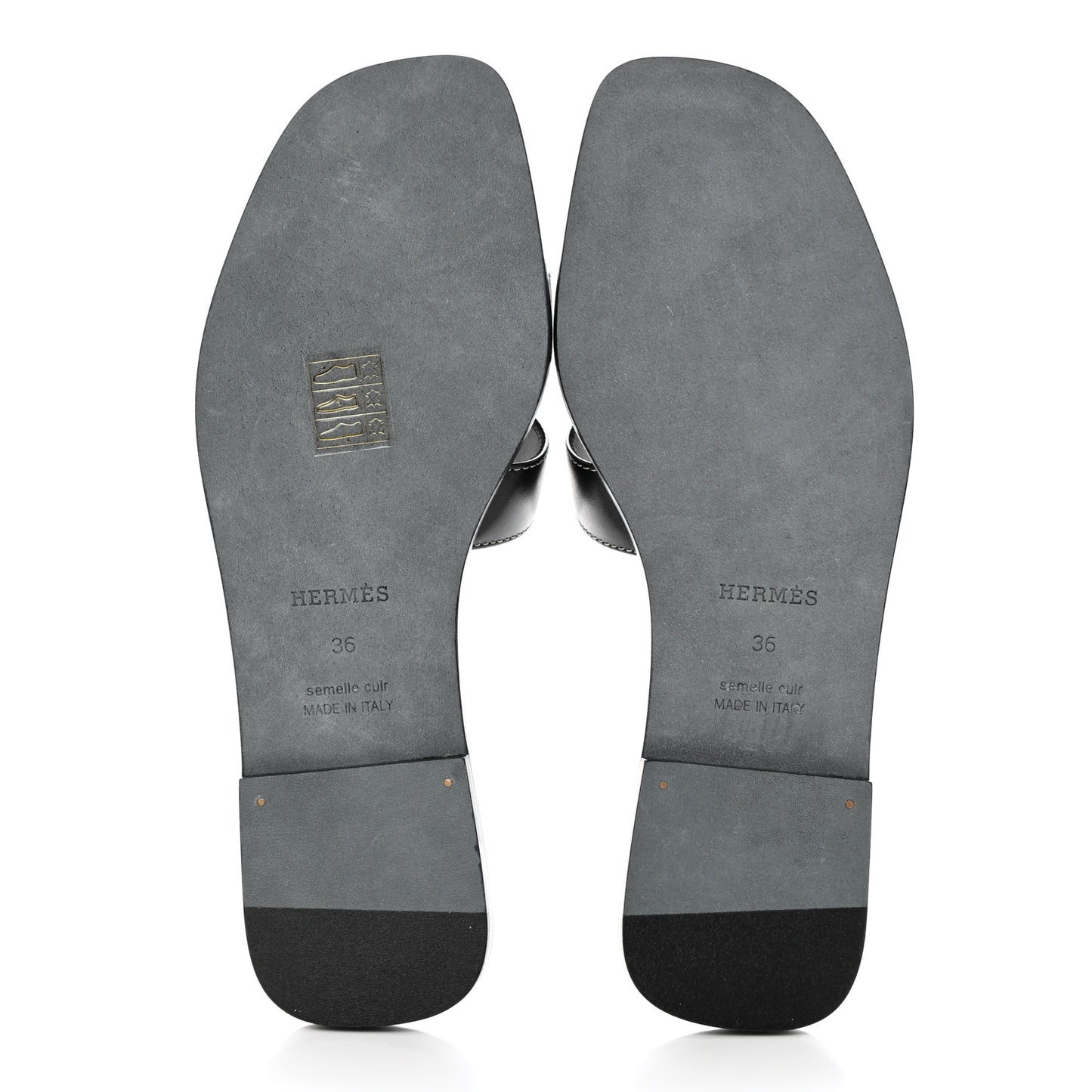 Box Calfskin Oran Sandals 36 Black