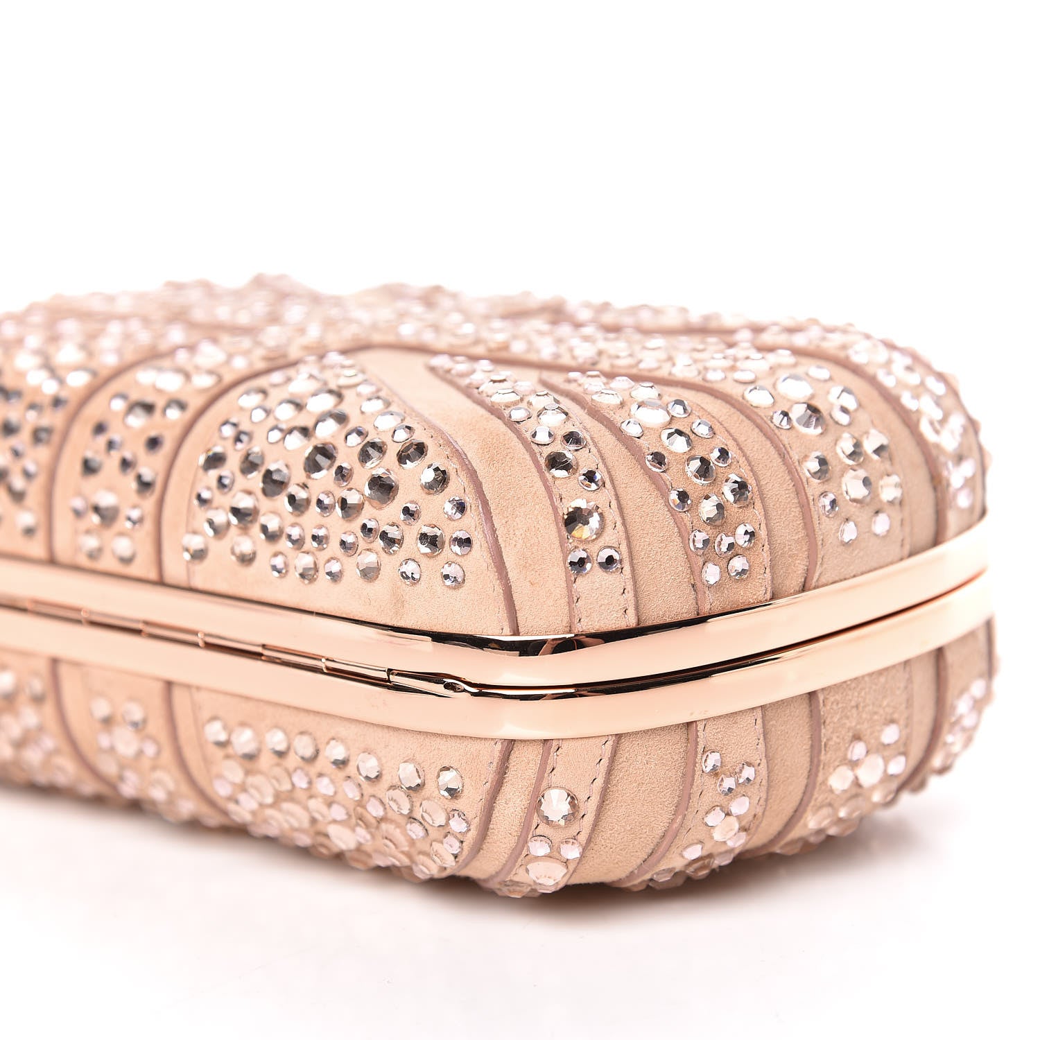 Alexander McQueen Suede Crystal Britannia Skull Box Clutch Pink 9 of 9