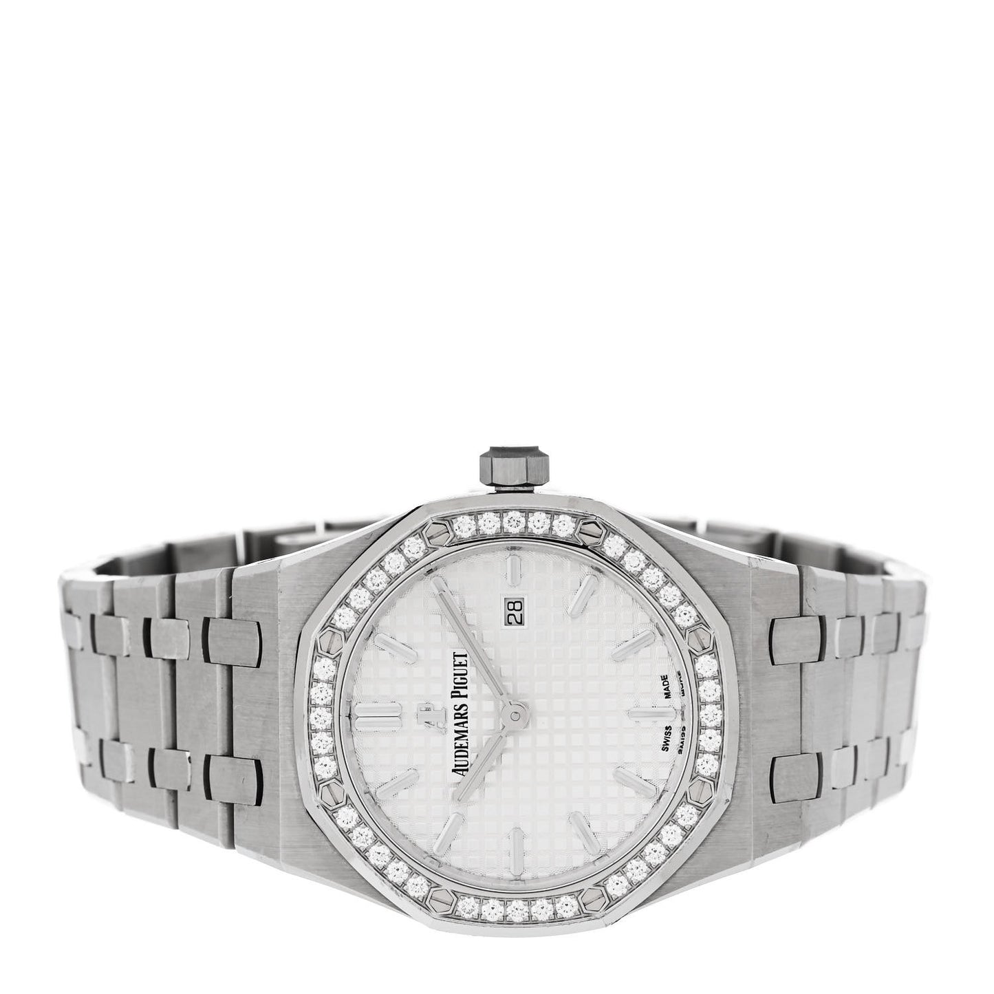 Stainless Steel Diamond Bezel 33mm Oak Lady Quartz Watch Silver 67651ST.ZZ1261ST.01