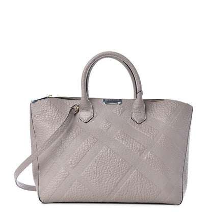 Burberry Heritage Grain Check Embossed Medium Dewsbury Tote Pale Grey 1 of 8