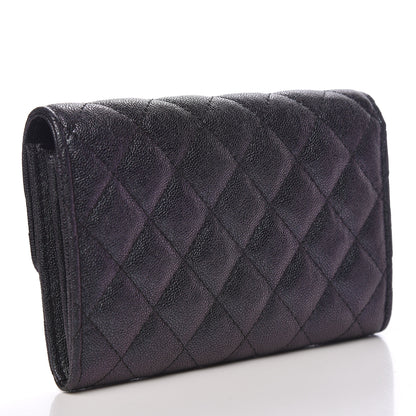 Chanel Iridescent Caviar Quilted Medium Flap Wallet Black 3 of 9