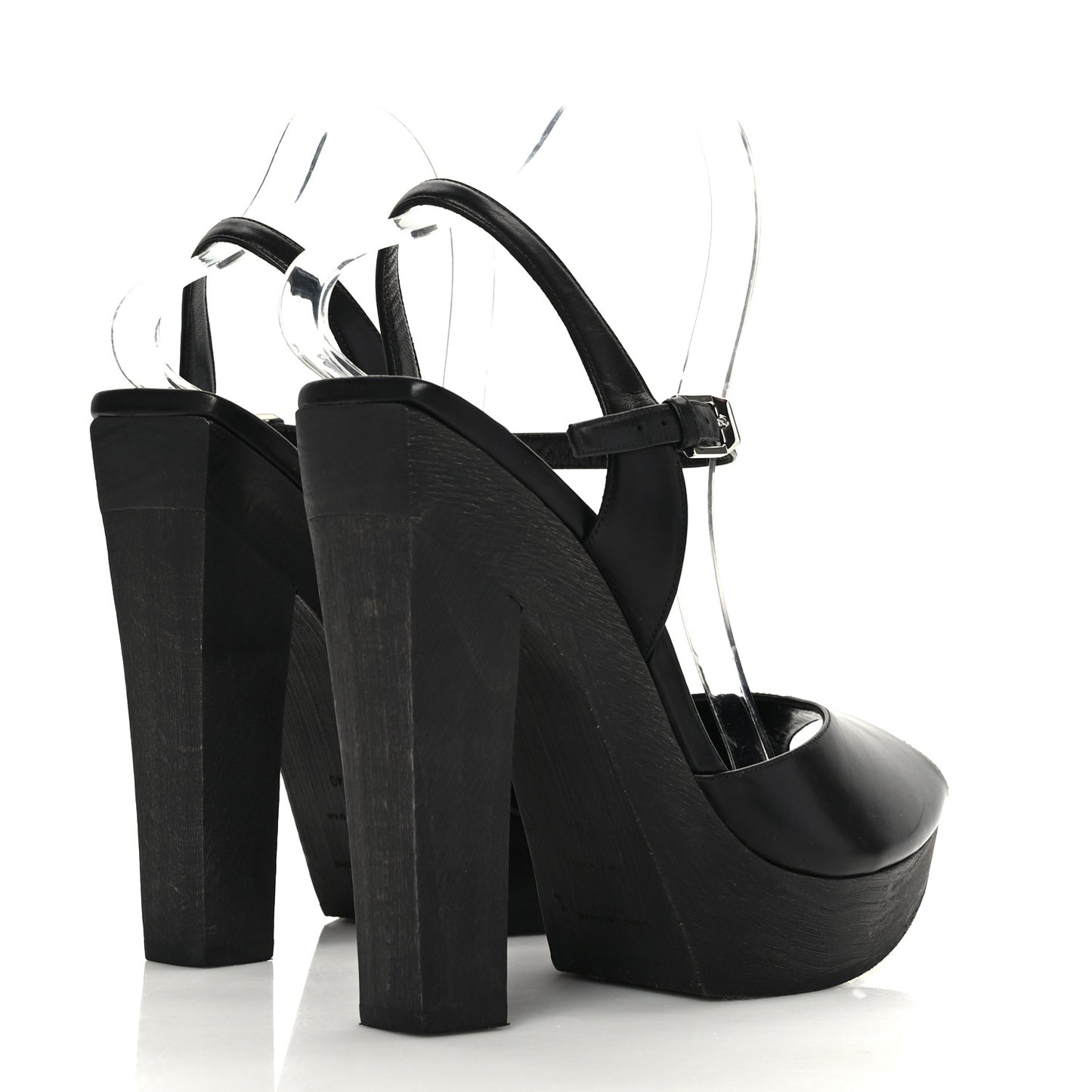 Calfskin Platform Sandals 40 Black