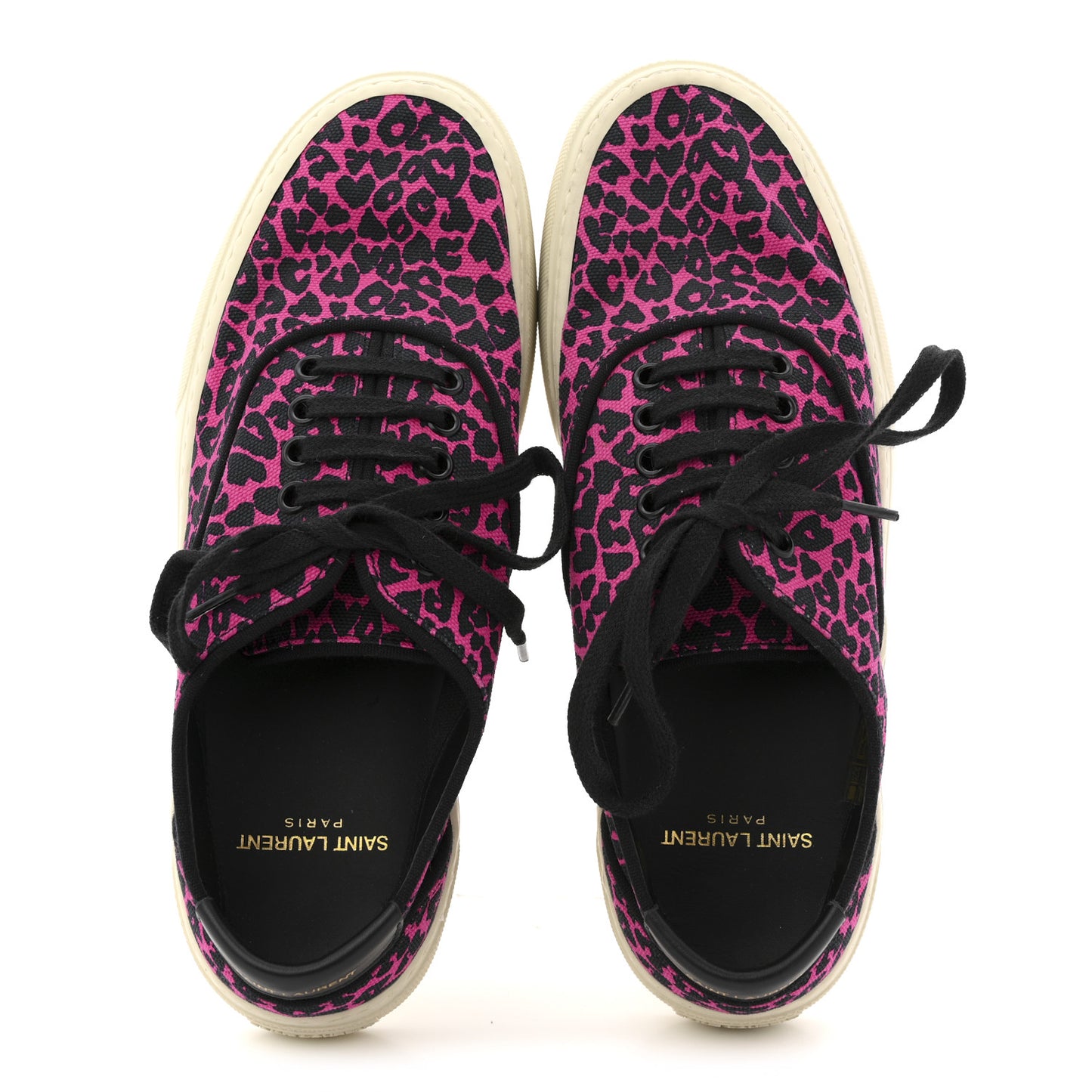 Canvas Leopard Print Venice Low Top Sneakers 38 Fuxia Black